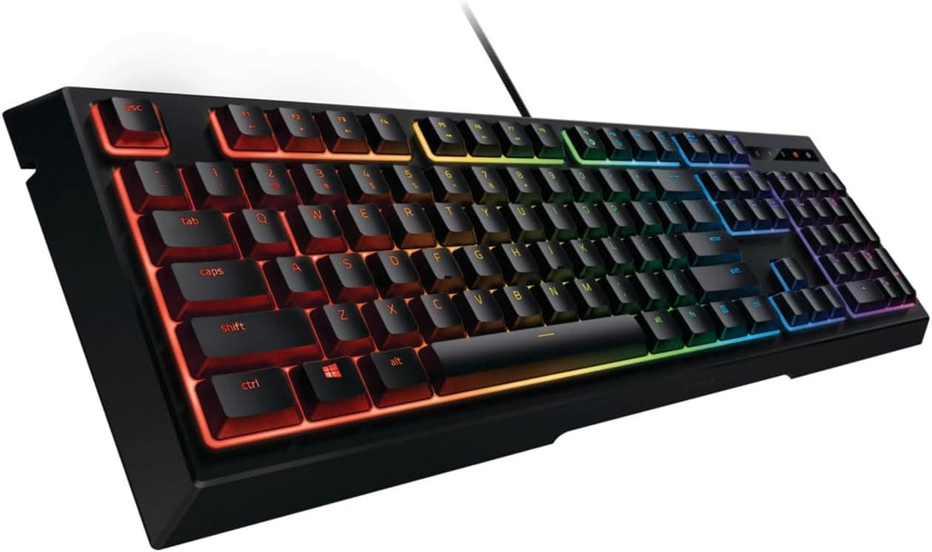 Ornata Chroma Gaming Keyboard: Hybrid Mechanical Key Switches - Customizable Chroma RGB Lighting - Individually Backlit Keys - Detachable Plush Wrist Rest - Programmable Macro Functionality